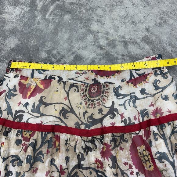 Diane Von Furstenberg Lightweight Silk Floral Bohemian Maxi Skirt 27 in. Waist - Picture 7 of 8